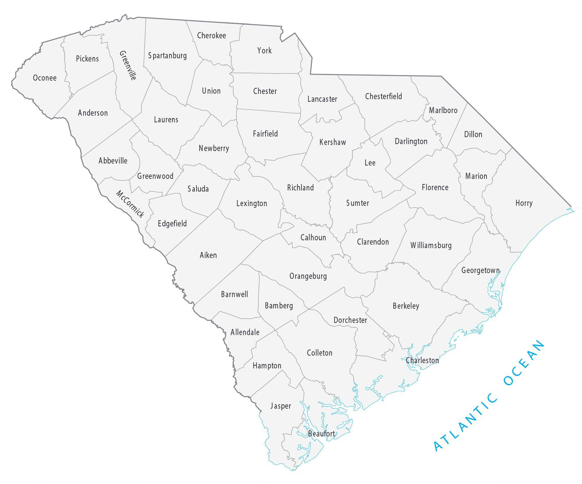 South-Carolina-County-Map on Mobile Attic Locations Page
